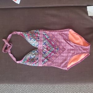 One piece halter style swimsuit